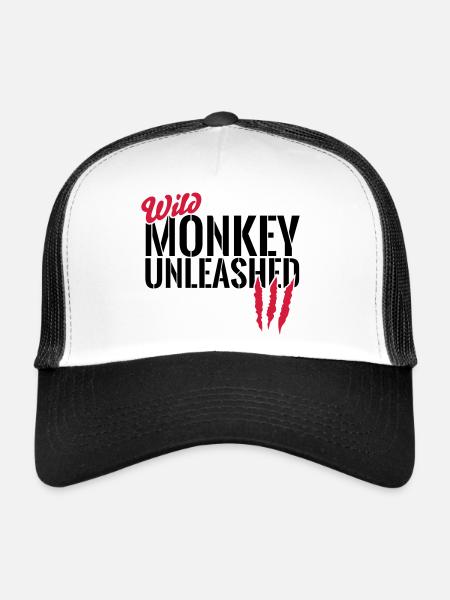 Wild monkey unleashed - Trucker Cap - white/black - Front