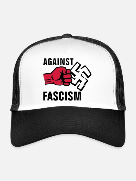 gegen_nazis_012011_f_2c - Casquette trucker  - blanc/noir - Devant