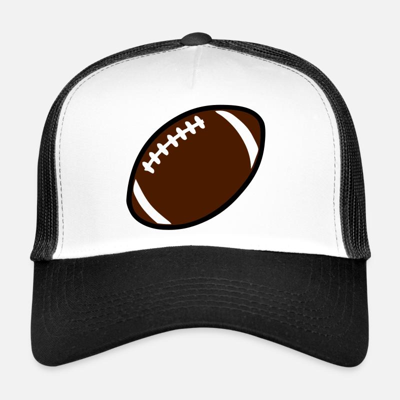 Rugby-Ball oder Fußball americain712 - Trucker Cap - Weiß/Schwarz