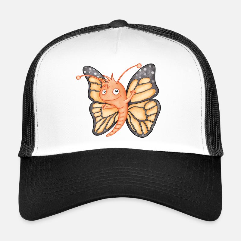 kleiner Schmetterling - Trucker Cap - Weiß/Schwarz