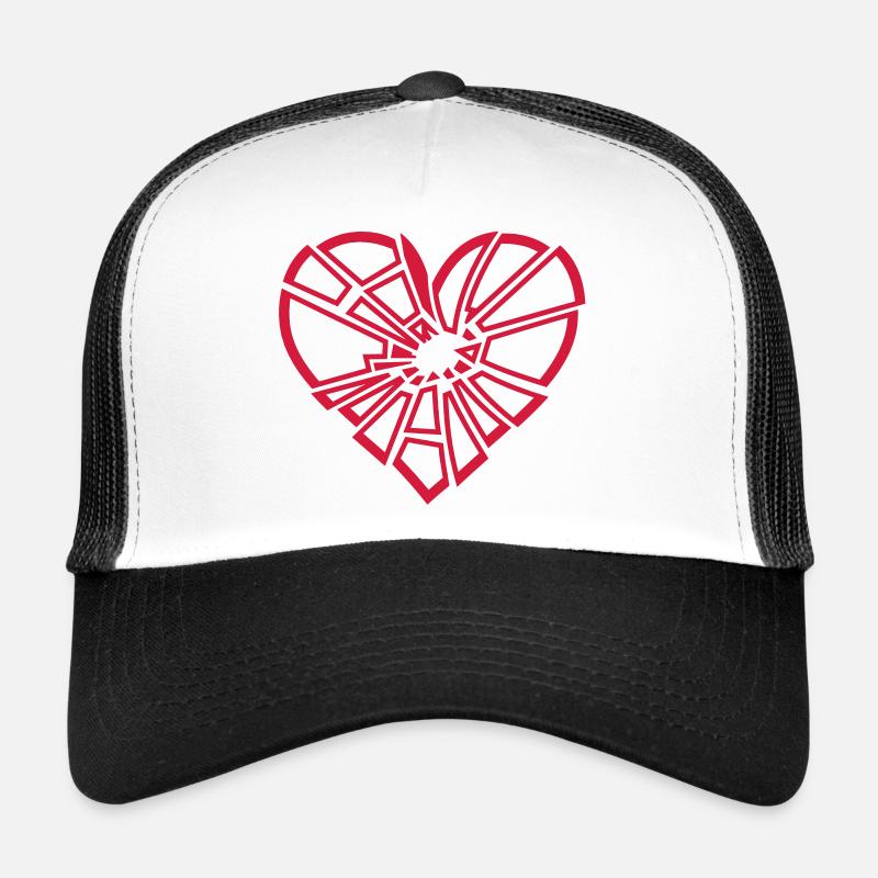 zerbrochenes Herz - Trucker Cap - Weiß/Schwarz