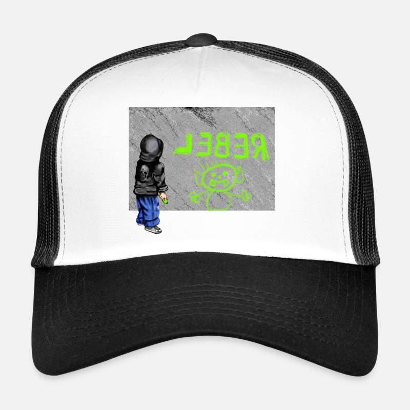 rebel - Trucker Cap - white/black