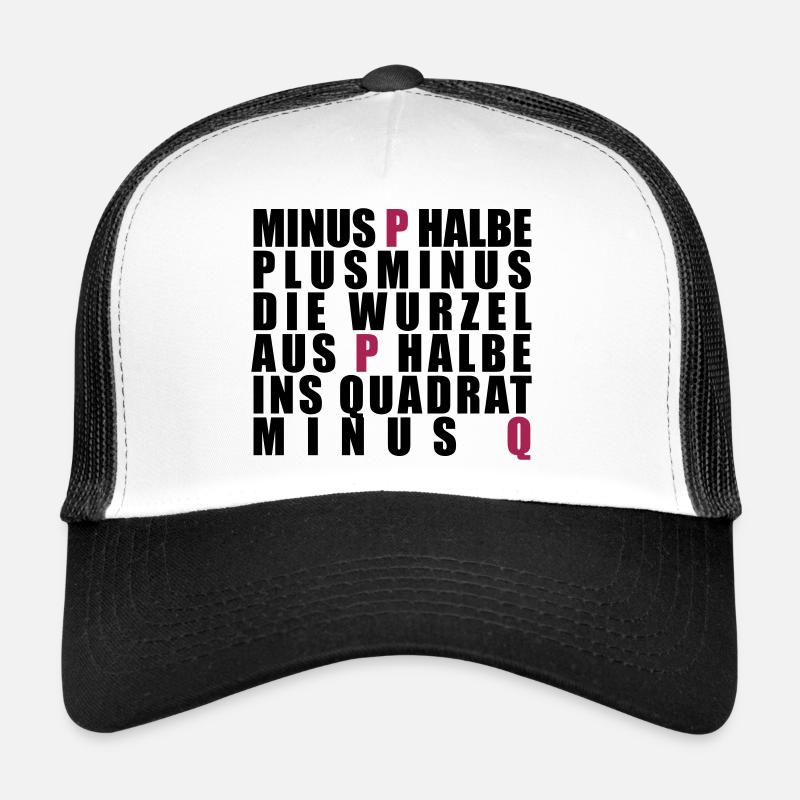p-q-Formel - Trucker Cap - Weiß/Schwarz