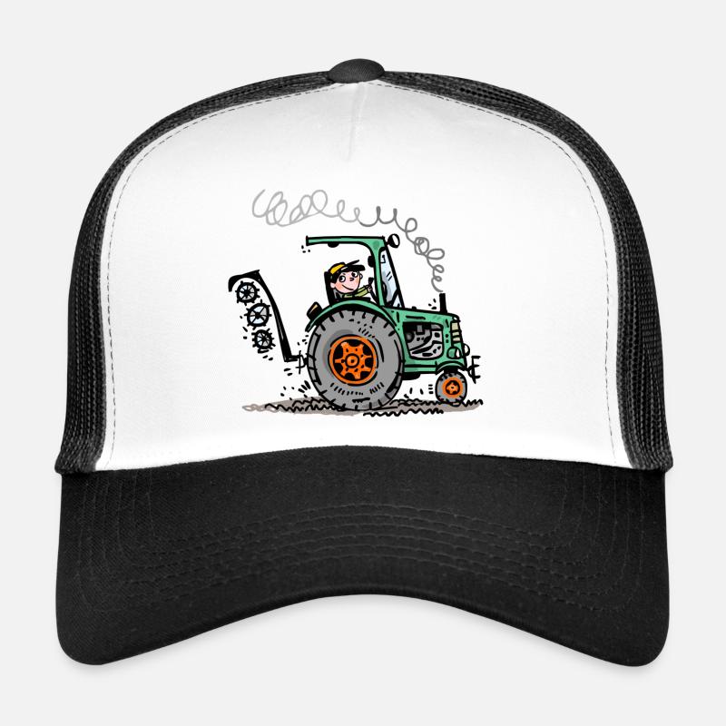 Grüner Traktor Cartoon Trucker Cap