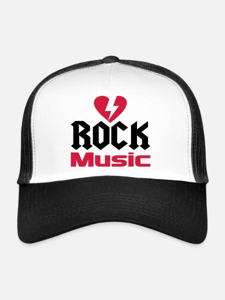 musique - Casquette trucker  - blanc/noir - Devant
