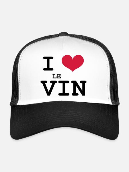 I Love le Vin - Casquette trucker  - blanc/noir - Devant