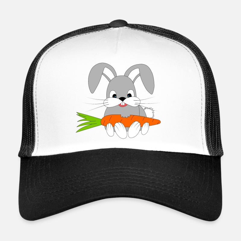 Happy rabbit with the carrot - Trucker Cap - white/black