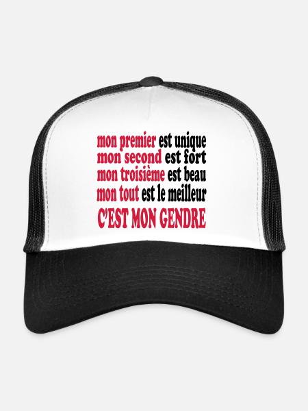 Mon gendre est beau - Trucker Cap - white/black - Front