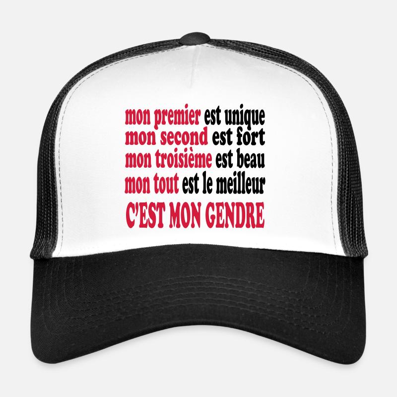 Mon gendre est beau - Casquette trucker  - blanc/noir