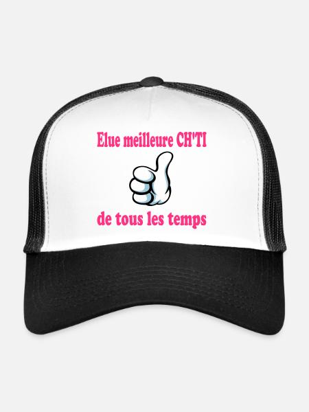 Elue meilleure ch'ti de tous les temps - Casquette trucker  - blanc/noir - Devant