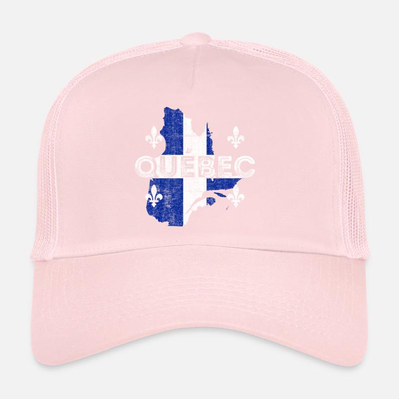 Quebec Map Shape and Flag Trucker Cap