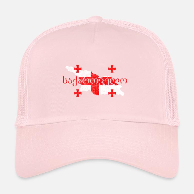 Forme et drapeau de la carte de géorgie Casquette trucker 
