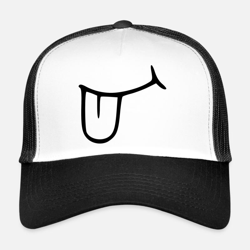Langue tendue. bouche - Casquette trucker  - blanc/noir