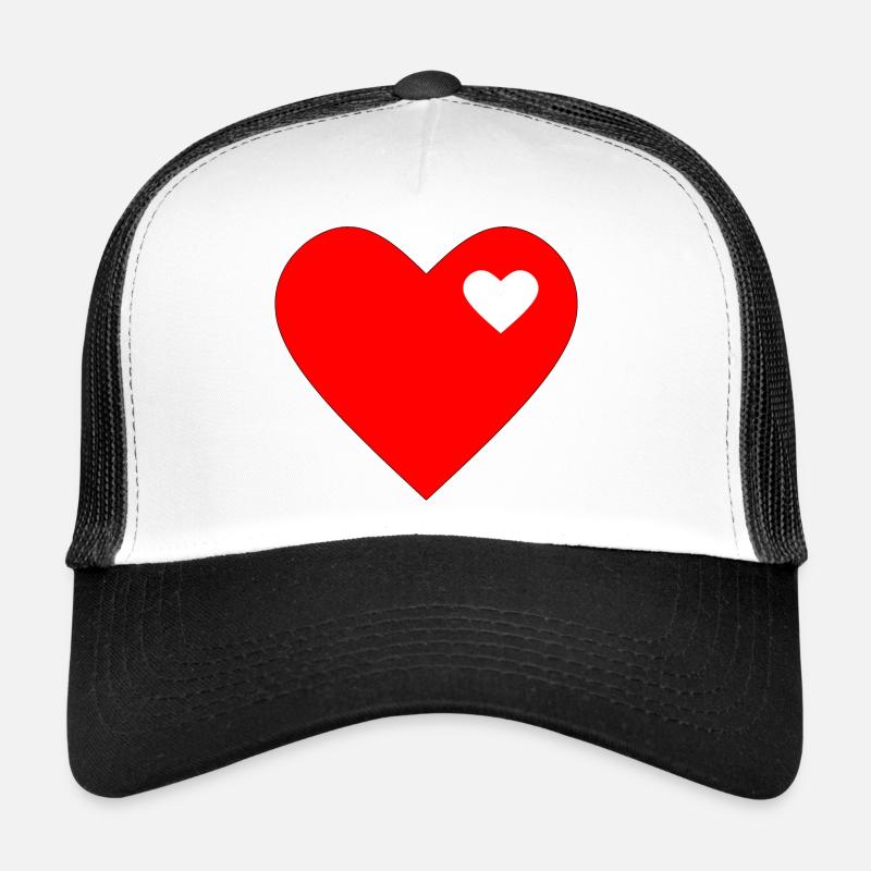 Saint-Valentin, Saint-Valentin, Saint-Valentin - Casquette trucker  - blanc/noir