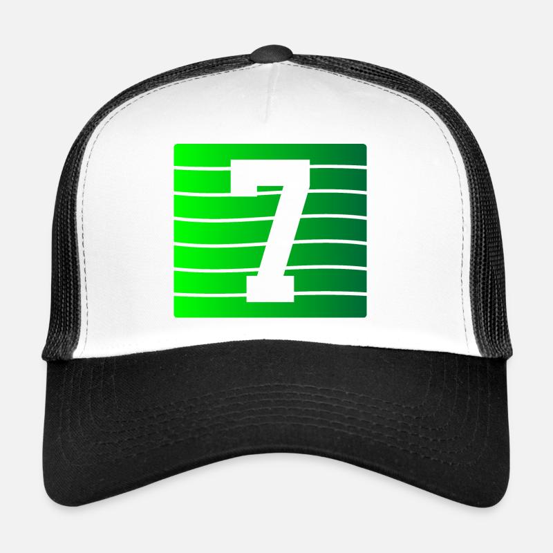 Green Stripe-7 Contrast Design Trucker Cap