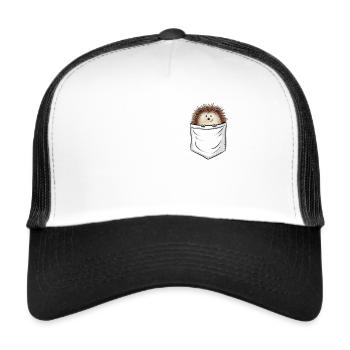 Lässig niedlicher stacheliger Igel In der Tasche - Trucker Cap - Weiß/Schwarz - Vorne