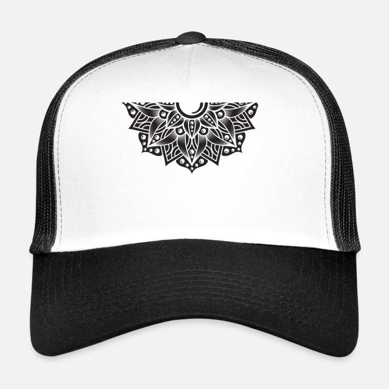 Mandala - Trucker Cap - Weiß/Schwarz