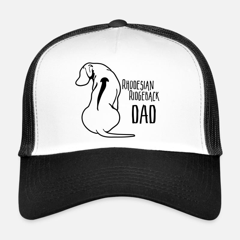 RHODESIAN RIDGEBACK DAD Hund Hunde Papa Wilsigns - Trucker Cap - Weiß/Schwarz