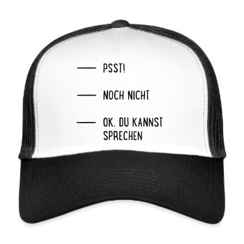 Kaffee - Trucker Cap - Weiß/Schwarz - Vorne