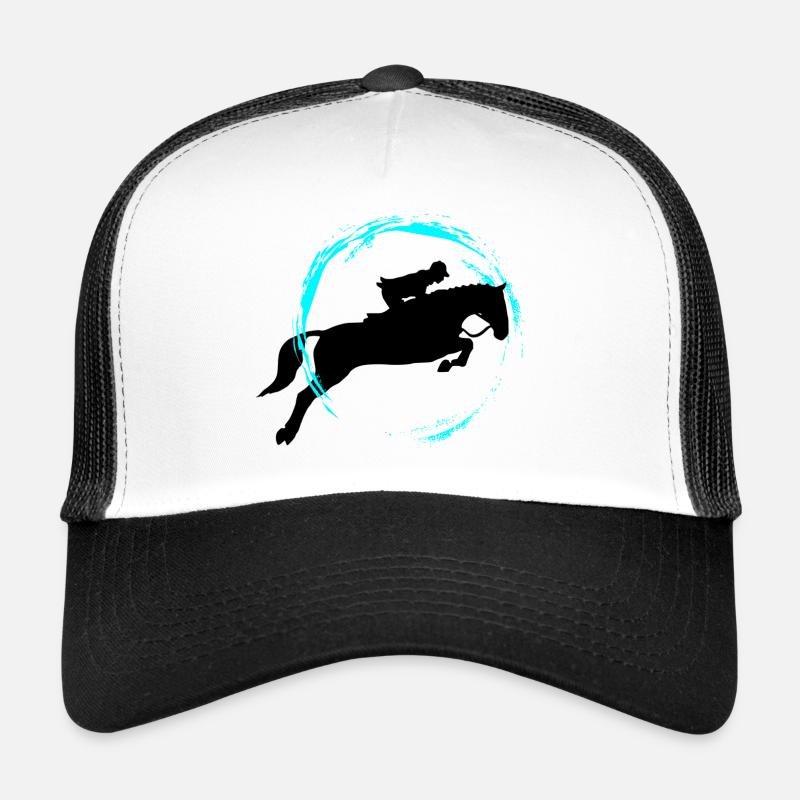 équitation - Casquette trucker  - blanc/noir