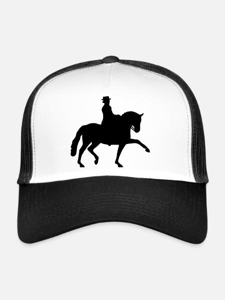 Dressurreiterin klassisch Silhouette - Trucker Cap - Weiß/Schwarz