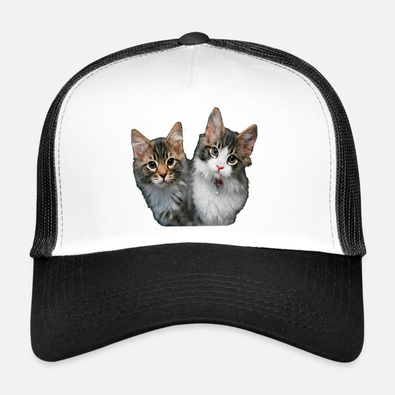 Chatons - Casquette trucker  - blanc/noir