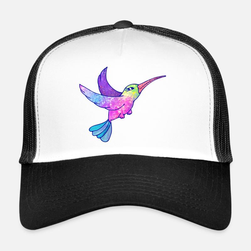Kolibri Vogel niedliche Tiere - Trucker Cap - Weiß/Schwarz