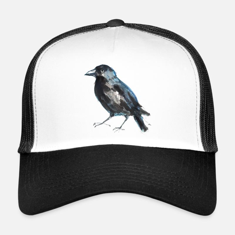 Krähe - Trucker Cap - Weiß/Schwarz