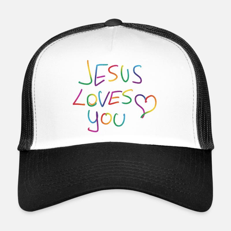 jésus - Casquette trucker  - blanc/noir