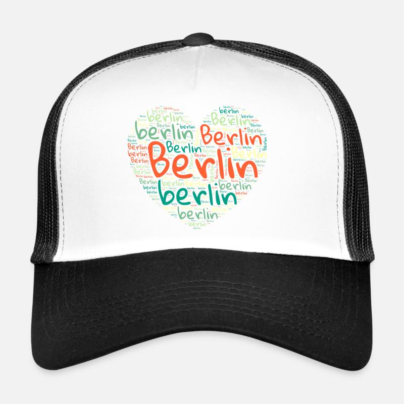 Berlin - Casquette trucker  - blanc/noir