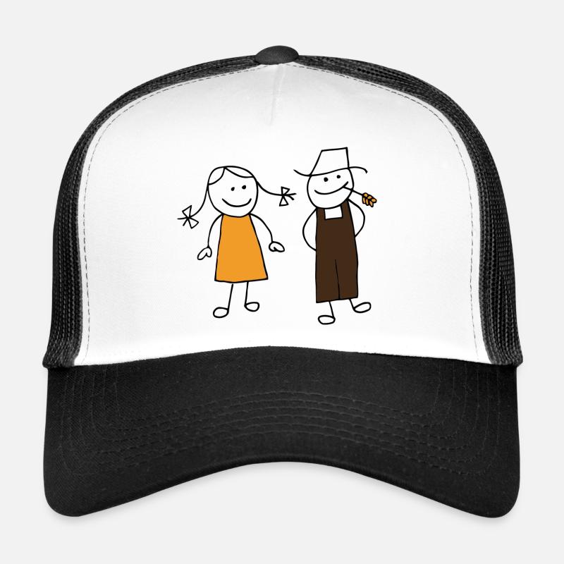 meinbauer Strichmännchen - Trucker Cap - Weiß/Schwarz