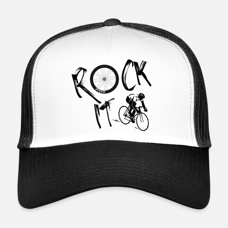 Cyclisme rock - Casquette trucker  - blanc/noir