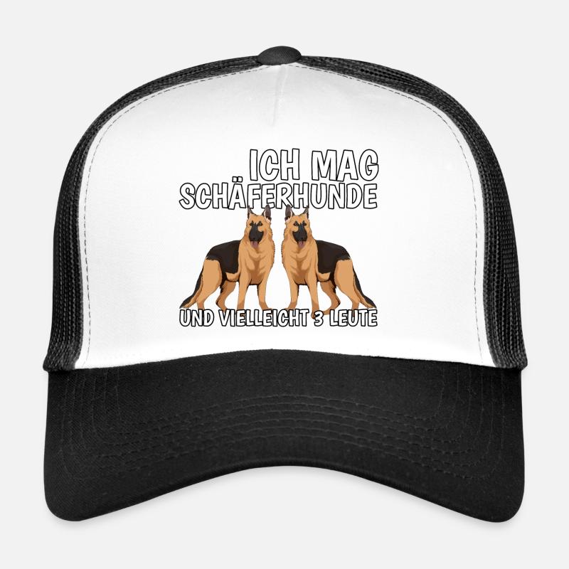 Deutscher Schäferhund Ich mag Schäferhunde - Trucker Cap - Weiß/Schwarz