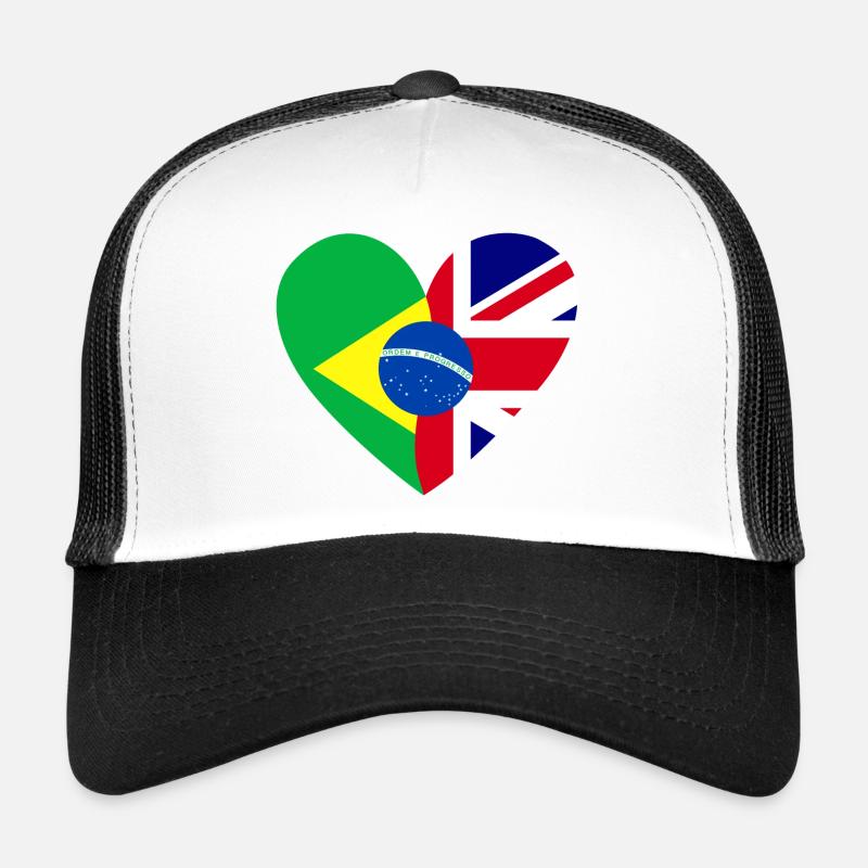 Flaggenherz Brasil Great Britain Flag Trucker Cap