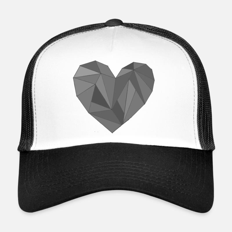 coeur nuances de gris Casquette trucker 