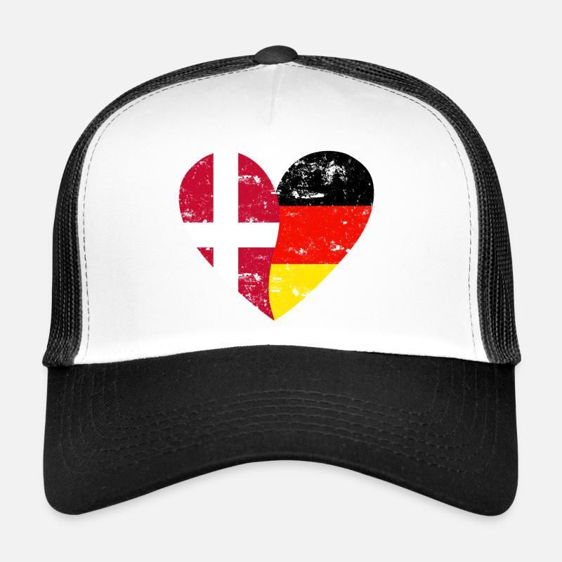 Flaggenherz Dänemark Deutschland Flagge Trucker Cap