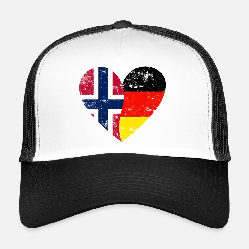 Flag Heart Norway Germany Flag Trucker Cap