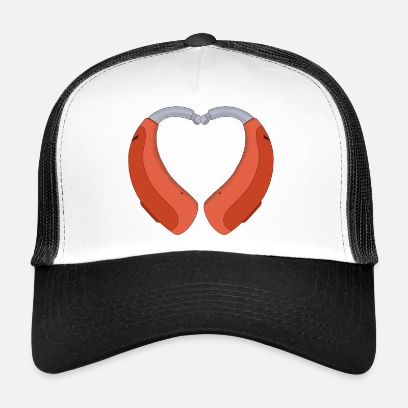 Heart Shaped Hearing Aid - Trucker Cap - white/black