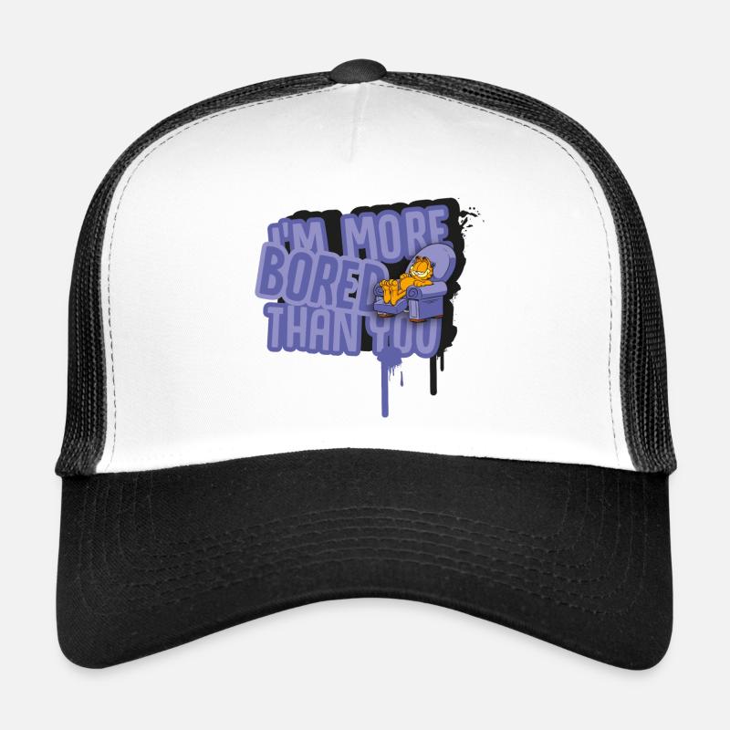 Garfield Langeweile - Trucker Cap - Weiß/Schwarz