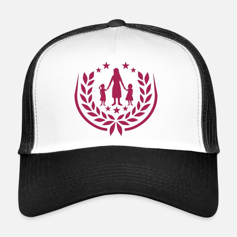 Logo 2 Töchter Mutter - Trucker Cap - Weiß/Schwarz
