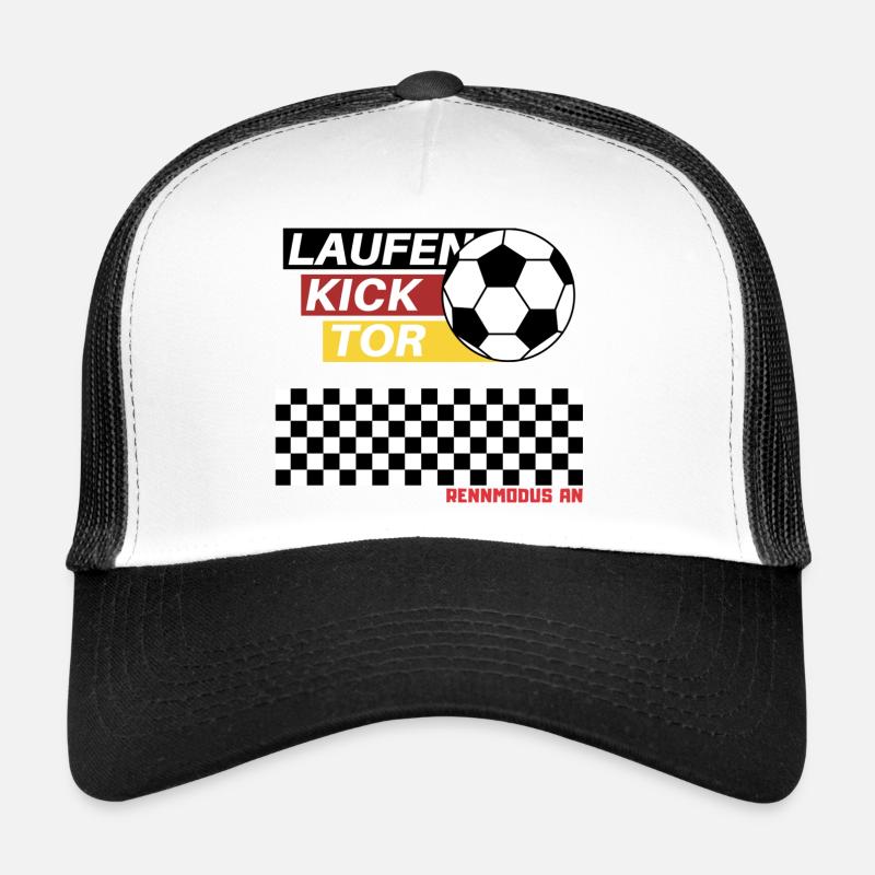 Fußball spielen - Trucker Cap - Weiß/Schwarz