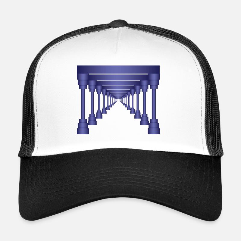 3D ancient pillars - Trucker Cap - white/black