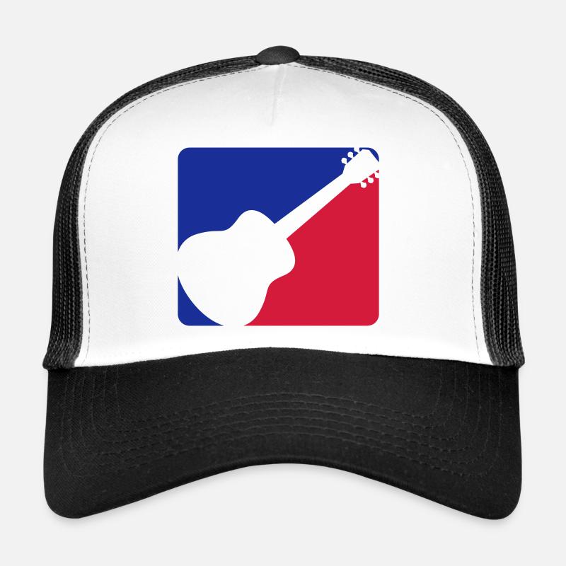 Blue Red Guitarist Guitar Trucker Cap