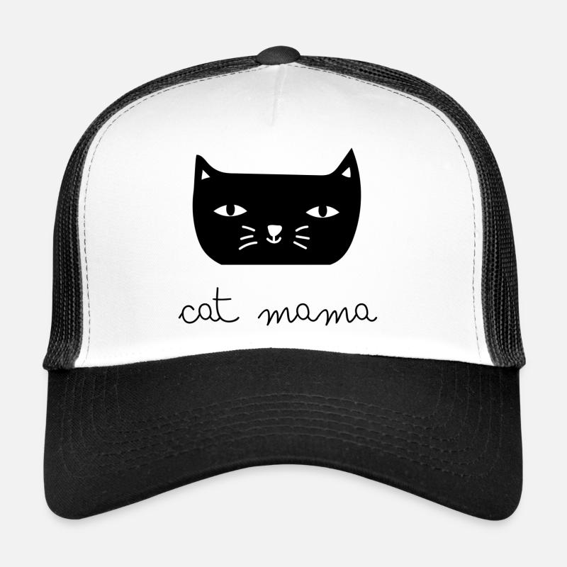 Cat Mama - Trucker Cap - Weiß/Schwarz