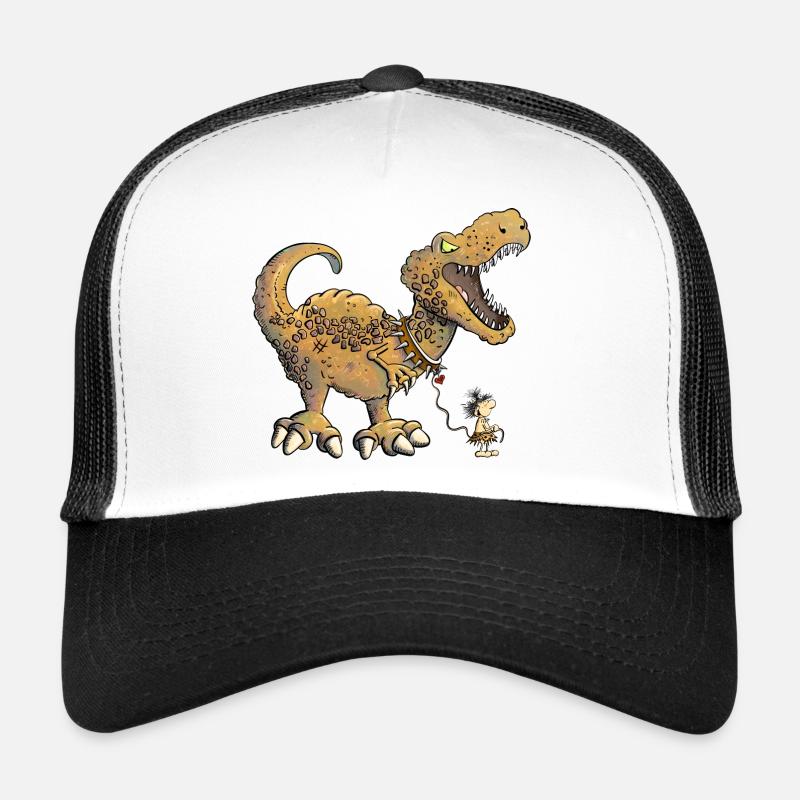 Prehistoric man walks with Dino I Dinosaur Trucker Cap