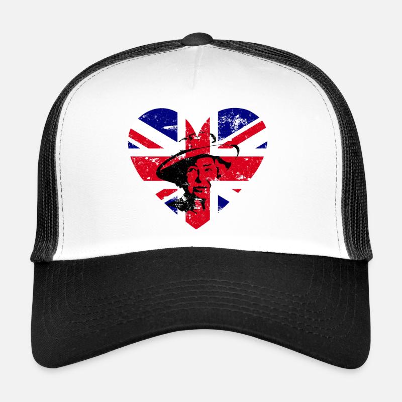 Queen Britain Heart Trucker Cap