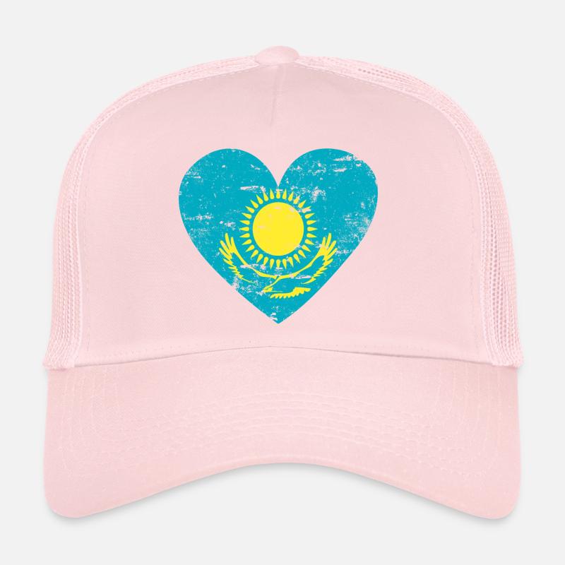 Cœur du drapeau du Kazakhstan Casquette trucker 