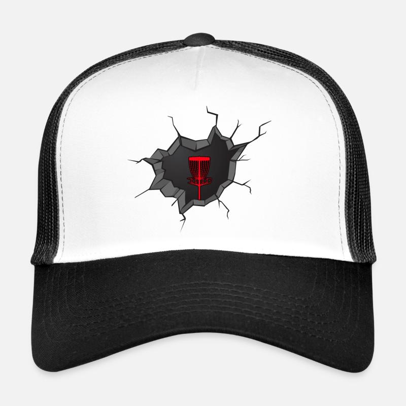 discgolf frisbeescheibe discgolfspieler - Trucker Cap - Weiß/Schwarz