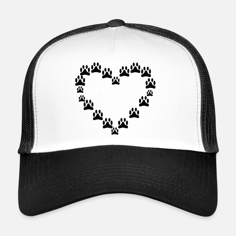 My therapist has paws - Trucker Cap - white/black
