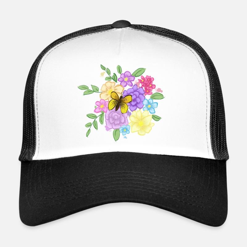 Blumenstrauß - Trucker Cap - Weiß/Schwarz
